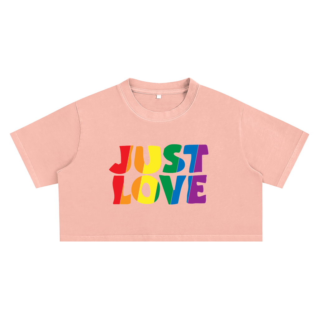 JUST LOVE Pride - Snow Washed Crop Top