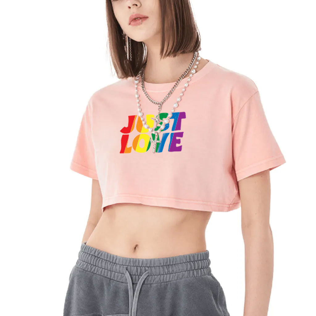 JUST LOVE Pride - Snow Washed Crop Top